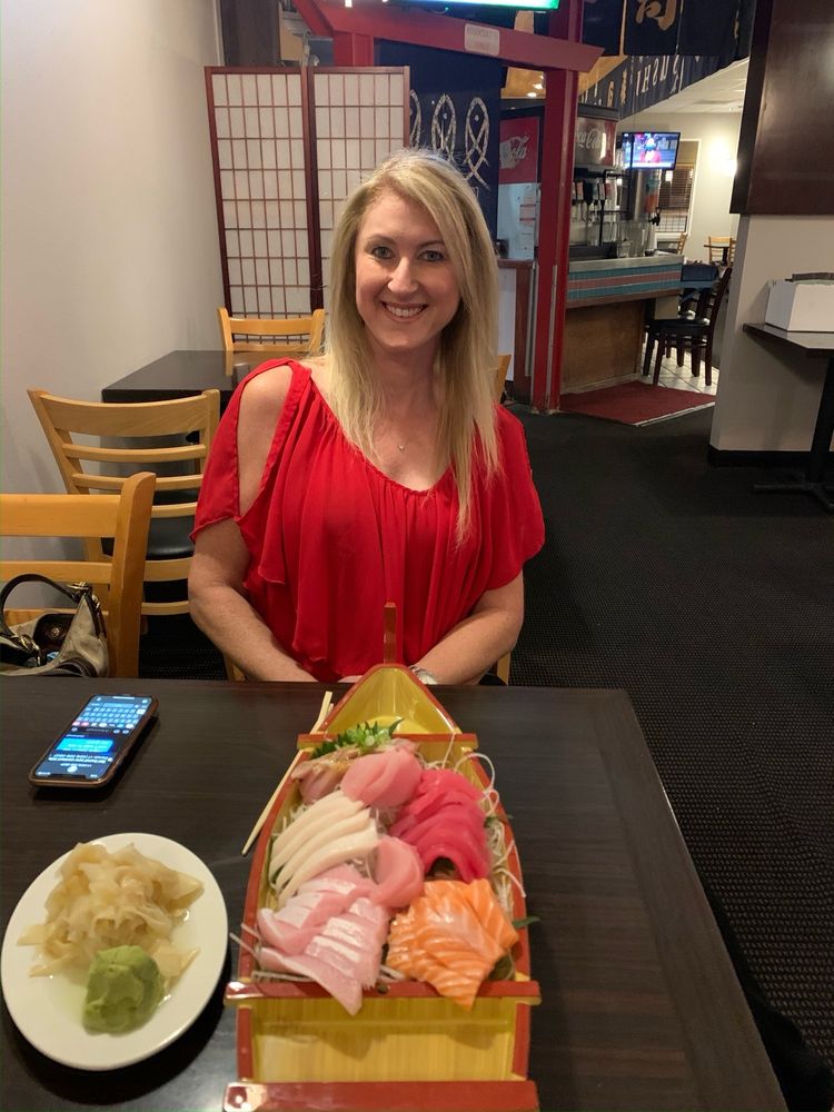 A Minato Sushi regular enjoying a meal at the restaurant